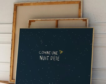 Starlit Night Sky Print: French Bedroom Wall Art