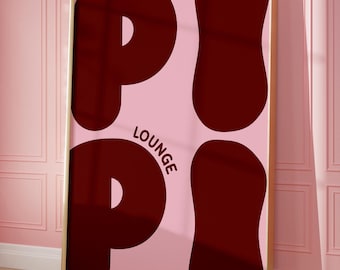 Pipi Lounge Funny Bathroom Poster, Modern Restroom Art