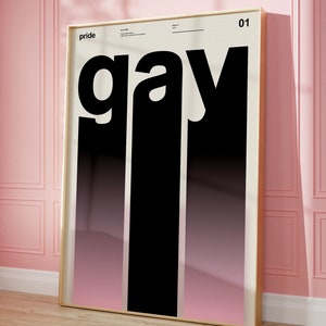 Gay Pride Poster | Queer Kunstdruck | LGBT Pride | Retro Vintage Poster für die Küche LGBTQ+ Pride | Moderne Vielfalt Inklusion Wand Kunst Dekor