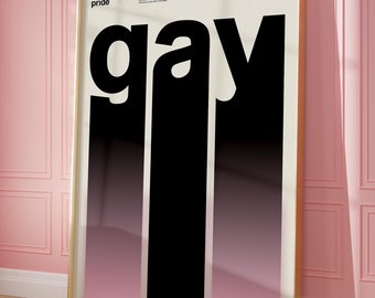 Póster del Orgullo Gay: Arte mural minimalista retro