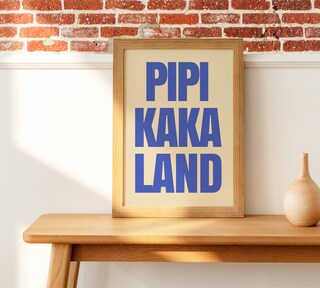 PIPI Kaka Land Targa Divertente Per WC – 30x20 Cm, Plastica, Con Scritta Umoristica Per Ospiti, Da Appendere In Bagno