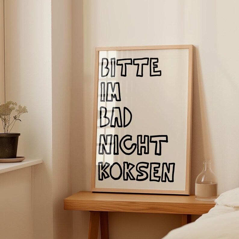 Bitte Im Bad Nicht Koksen Print – Lustiges Poster für Badezimmer image 2