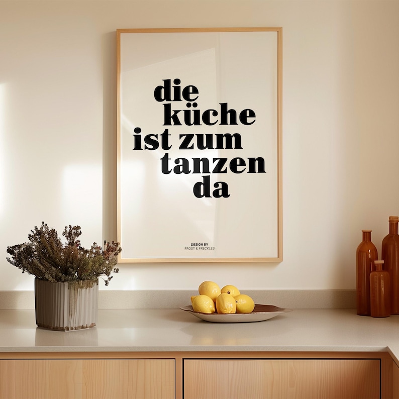Die Küche ist zum Tanzen da Print – Typographie Poster für Küche image 1