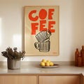Minimalist Coffee Art Print: Modern Kitchen Typography Poster product logo