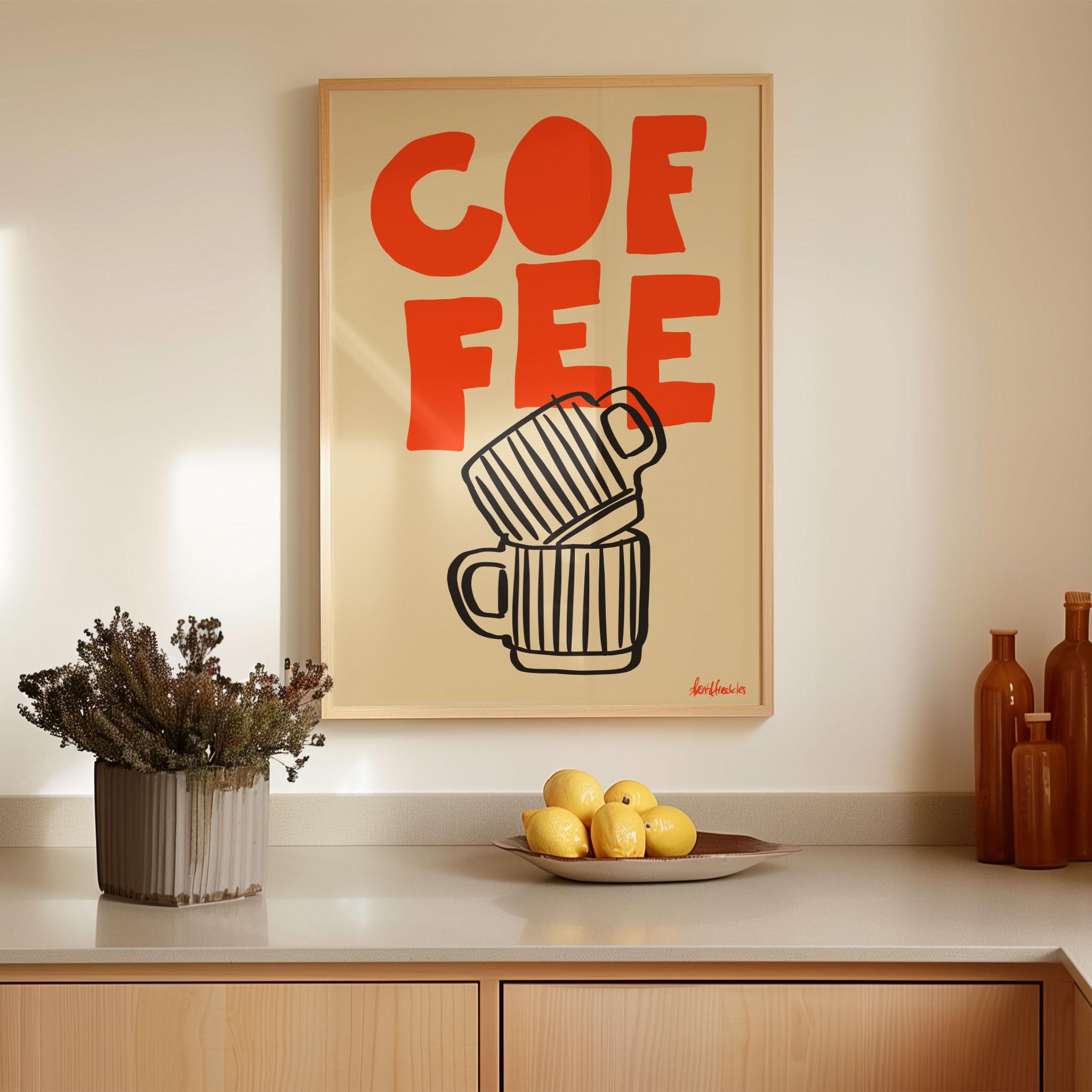 Coffee Poster, Kitchen Poster, Minimalist Coffee Poster, Espresso Poster Print, Coffee Bar Decor, Modern Kitchen Art, Boho Italian Wall Art