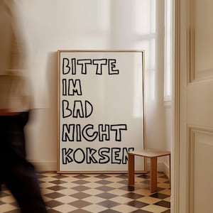 Bitte Im Bad Nicht Koksen Print – Lustiges Poster für Badezimmer image 4