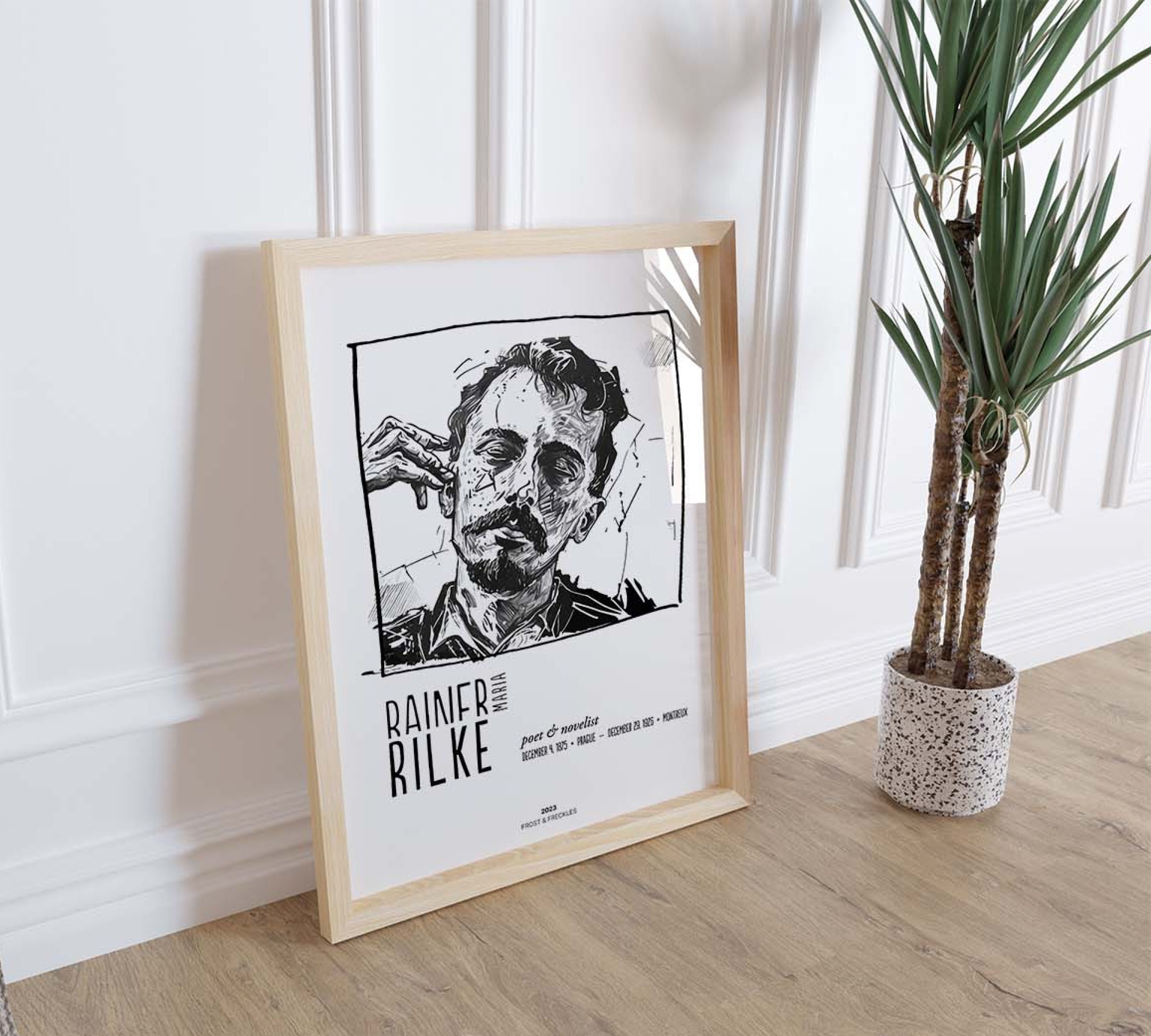Rainer Maria Rilke Art Print: Minimalist Scribble Portrait - Etsy