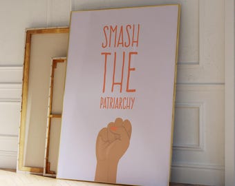 Póster "Aplastar el patriarcado": Impresión de arte mural feminista
