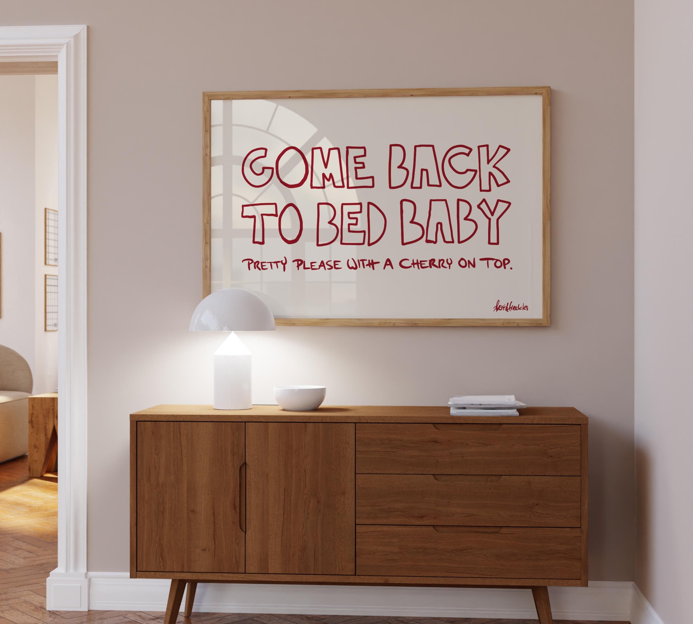 Come Back To Bed Poster, Good Night Print, Modern Wall Art, Above Bed Poster, Minimal Wall Art, Handwritten Handwriting, Bedroom Wall Art