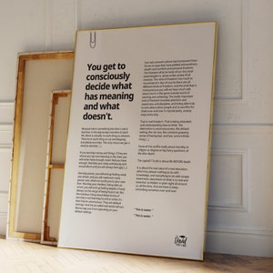 Questo è il poster dell'acqua / Poster di David Foster Wallace / Discorso di inizio anno del Kenyon / Poster con citazione / Poster minimalista / Regalo di laurea attivo