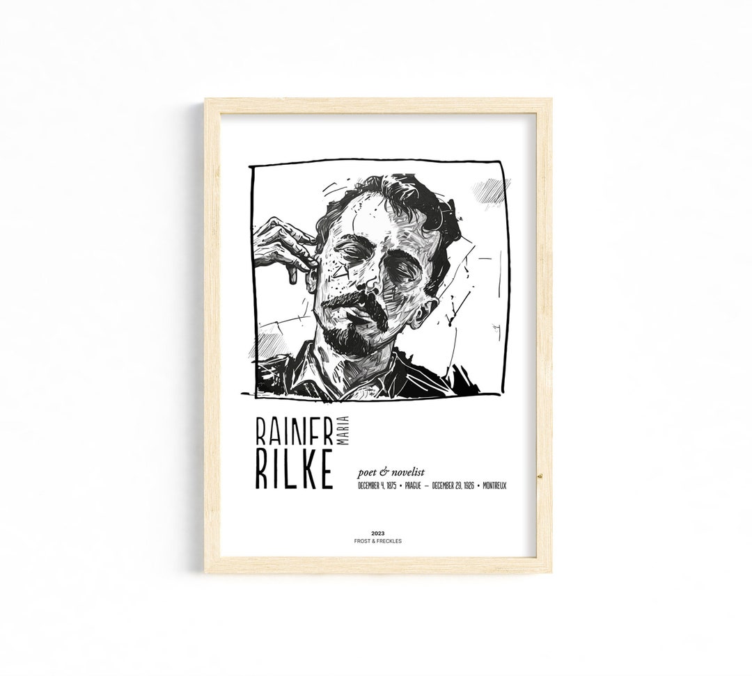 洋書 Rainer Maria Rilke: Masks and the Man Rainer Maria Rilke Art Print: Minimalist Scribble Portrait - Etsy