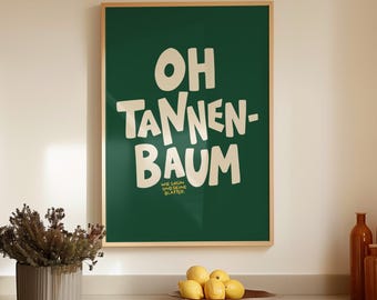 Oh Tannenbaum Poster | Modern Christmas Wall Art | Festive Home Decor