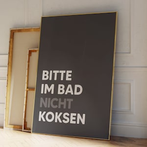 Bitte Im Bad Nicht Koksen Sign Poster Print, Funny Bathroom Sign, Toilet Sign, Kein Koks im Bathroom Poster, Bathroom Door Sign, Toilet Door
