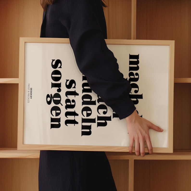 Mach dir Nudeln statt Sorgen: Lustiges Motivation Poster für Küche immagine 4