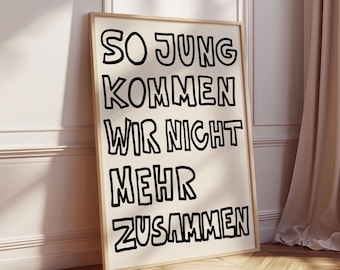 German Quote Poster: Funny Saying Print for Kitchen, Bath, Living Room