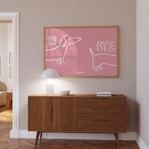 Dackel Poster, Hallo Auf Wiedersehen Poster, Hallo Auf Wiedersehen Poster, Dackel Poster, Dackel Wand Kunst, Dackel Bild, Lustiges Flur Poster