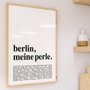 Berlin Meine Perle Poster, Berliner Schnauze, Typisch Berlin Bild, Berlin Ick Liebe Dir, Berliner Stadtteile, Berlin Ich Liebe Dich Poster