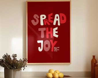 Spread Joy Christmas Print | Modern Holiday Wall Art