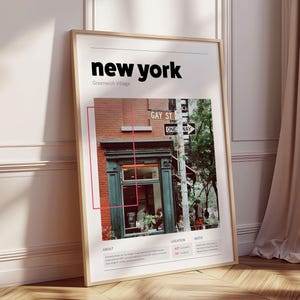 New York Poster, Greenwich Village Druck, Manhattan Poster Kunst, NY Vintage Reiseplakat, NYC Retro Reisedruck, New York City Gay Street