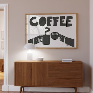 Kaffee Poster, Küchen Poster, Retro Kaffee Poster, Espresso Poster Druck, Kaffee Bar Dekor, moderne Küchenkunst, Vintage italienische Wandkunst