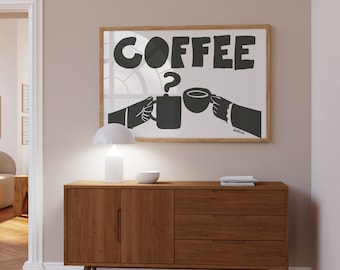 Retro Coffee Poster: Modern Kitchen Art Print