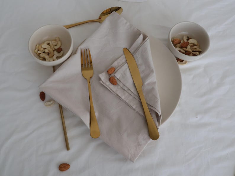 Natural Cotton Dinner Napkins - Thumbnail 2