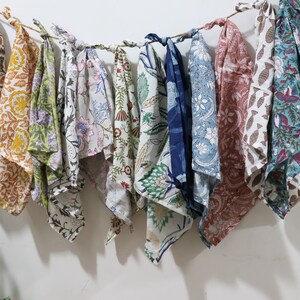 Hand Block Printed Cotton Napkins: Assorted Floral Table Decor, Set of 100