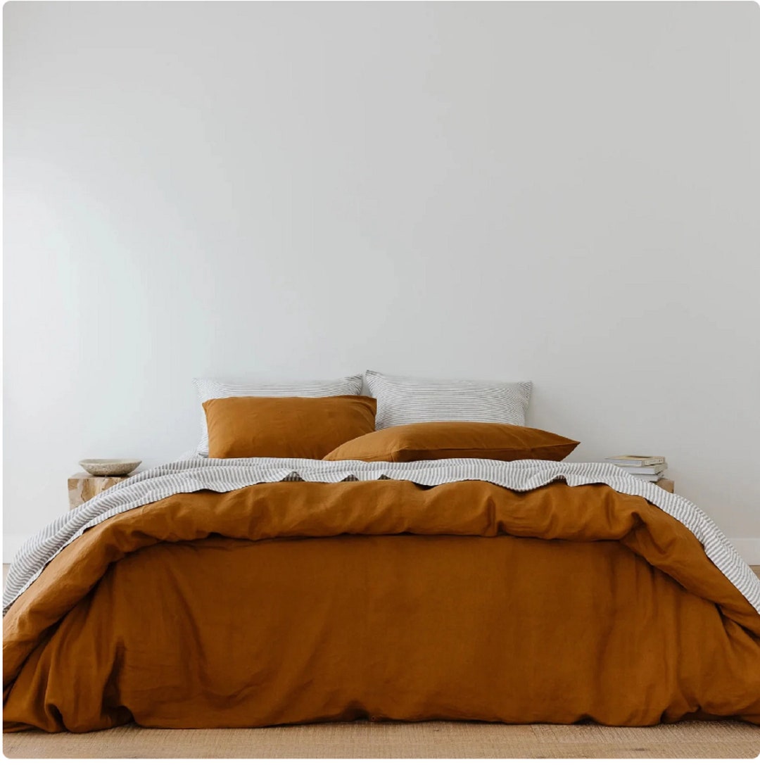 Linen Duvet Cover Tobacco Bedding Linen Bedding Pure Linen Etsy