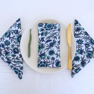 Hand Block Printed Cotton Napkins: Boho Dining Table Decor