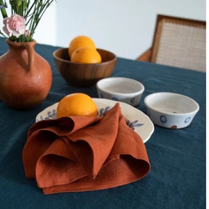 Terracotta Embroidered Napkin Gold