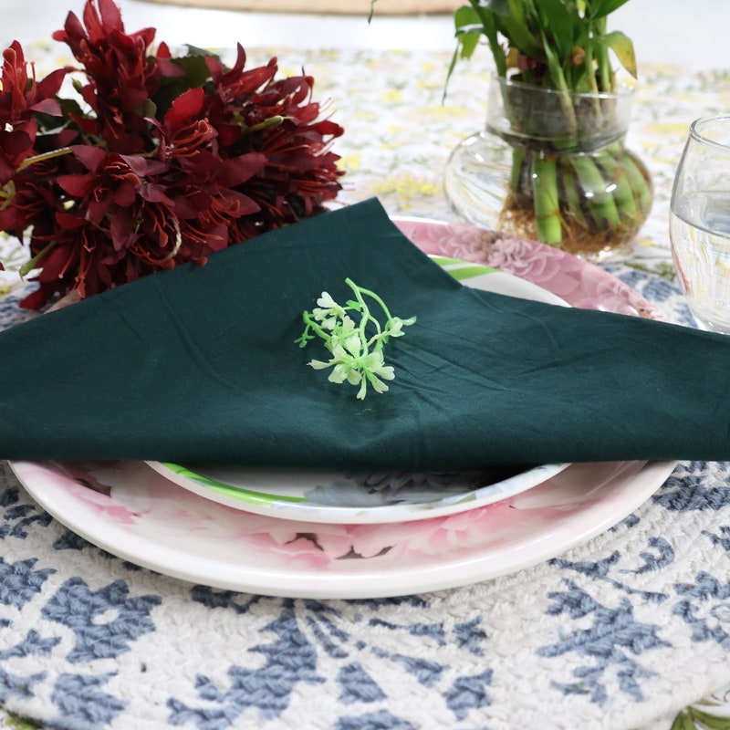 Emerald Green Handspun and Handwoven Napkins (set of 4) main image 1
