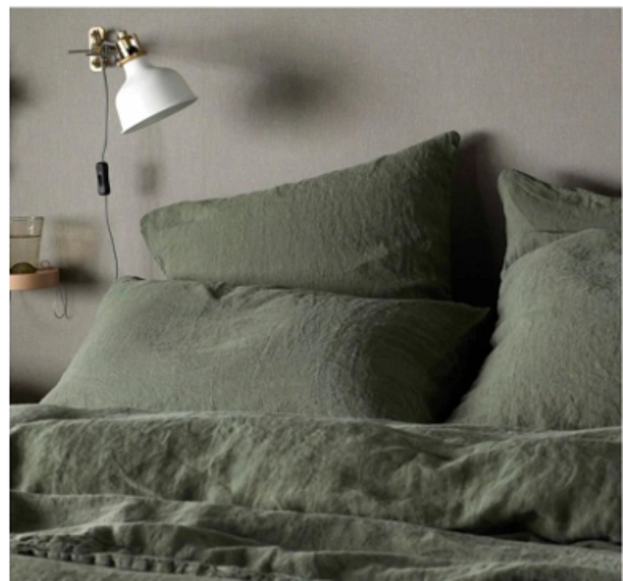 Stonewashed Cotton Duvet Cover Set, Silver