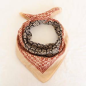 100% Cotton Bandana Scarf Handmade Hand Block Print Bandana, Handmade Cotton Bandana, Bandana for Man and Woman, High Quality Cotton Bandana
