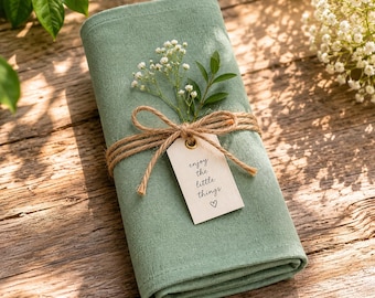 Servilletas de algodón verde salvia (paquete de 100): reutilizables para cenas y bodas.