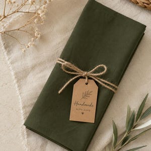Olive Green Cotton Napkins, Stonewashed Cloth Napkins, Farmhouse Table Linen, Wedding Dinner Napkins, Rustic Boho Decor Table Decor Napkin