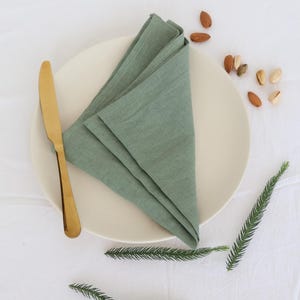 Sage Green Linen Napkins: Stonewashed Table Linens