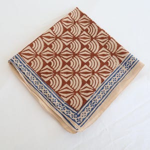 Handblock Gedruckte Baumwolle Bandana: Natural Dye Halstuch