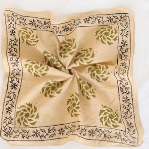 Bohemian Style Cotton Neck Scarf, 100% Cotton Bandana, Boho Soft Cotton Bandana, Cotton Neckerchief, Cotton Square Scarf Gift Handkerchief