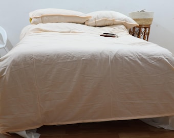 Handmade Pink Cotton King Duvet Cover Set: Stonewashed Bedding