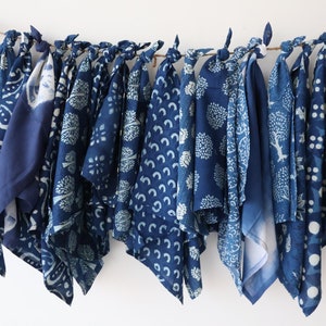 Indigo Blue Cotton Napkins: Hand Block Print Dinner Napkins
