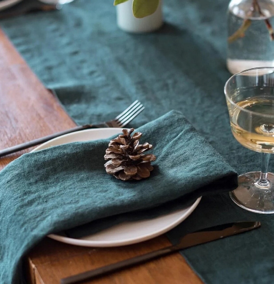 100 Pack Emerald Green Napkin Cotton Napkins Kitchen Napkin Etsy