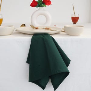 200-Pack Forest Green Cotton Napkins: Washable Wedding Party Cloth