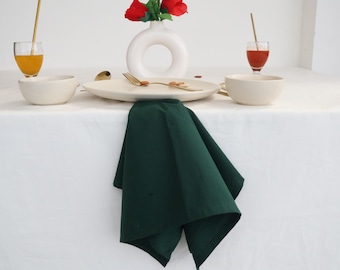 200-Pack Forest Green Cotton Napkins: Washable Wedding Party Cloth