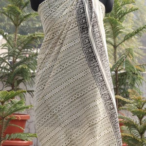 Handmade Cotton Sarong: Indian Block Print Beach Cover-Up