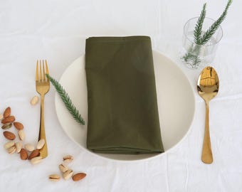 200 Pack Olive Green Napkin,Cotton napkins, Kitchen Napkin, Green Washable Napkins Wedding Cotton Party Napkins Stonewashed Wedding Napkin