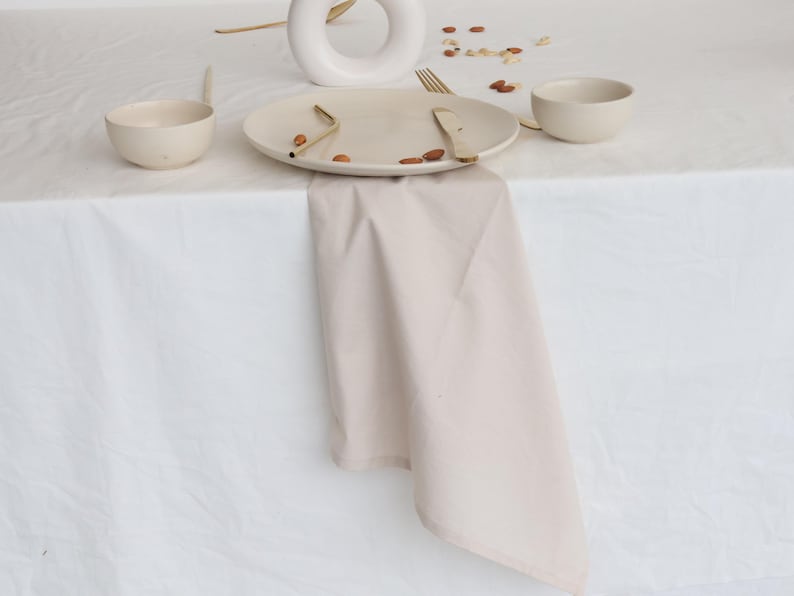 Natural Cotton Dinner Napkins - Thumbnail 3