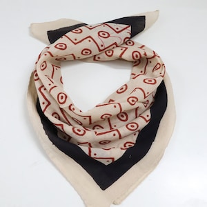 Hand Block Print Baumwolle Bandana: Boho Hals Schal