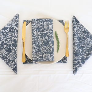 100% Baumwolle Floral-Servietten, Baumwoll-Servietten, Servietten für Esstisch, Hochzeits-Servietten, Stoffservietten, Handblock-Servietten Set Servietten für das Essen