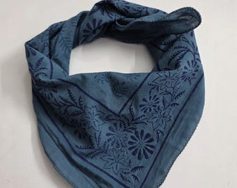 Pañuelo tipo bandana de algodón con estampado floral hecho a mano: Pañuelos estilo boho