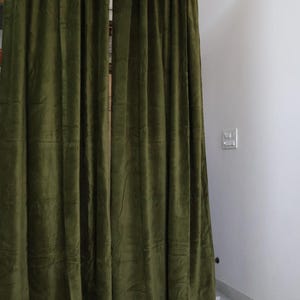 Extra Long Curtain Green Curtain Blackout Curtain Window Drape Stonewashed Velvet Curtain Curtains Custom Curtain Bohemian Velvet Curtain